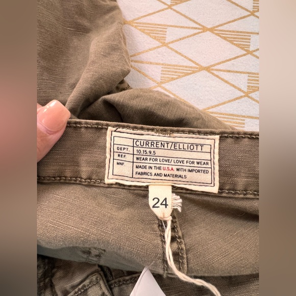 Current/Elliott NWT The Pleated Barrel Pants in Army Green Size 24 - Picture 4 of 12